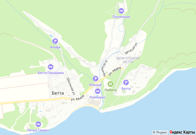 Карта расположения домов в хуторе Бетта
